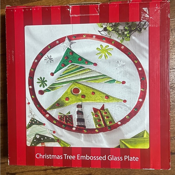 National Imports • Christmas Tree • Embossed Glass Plate • New W/ Box - Picture 10 of 10